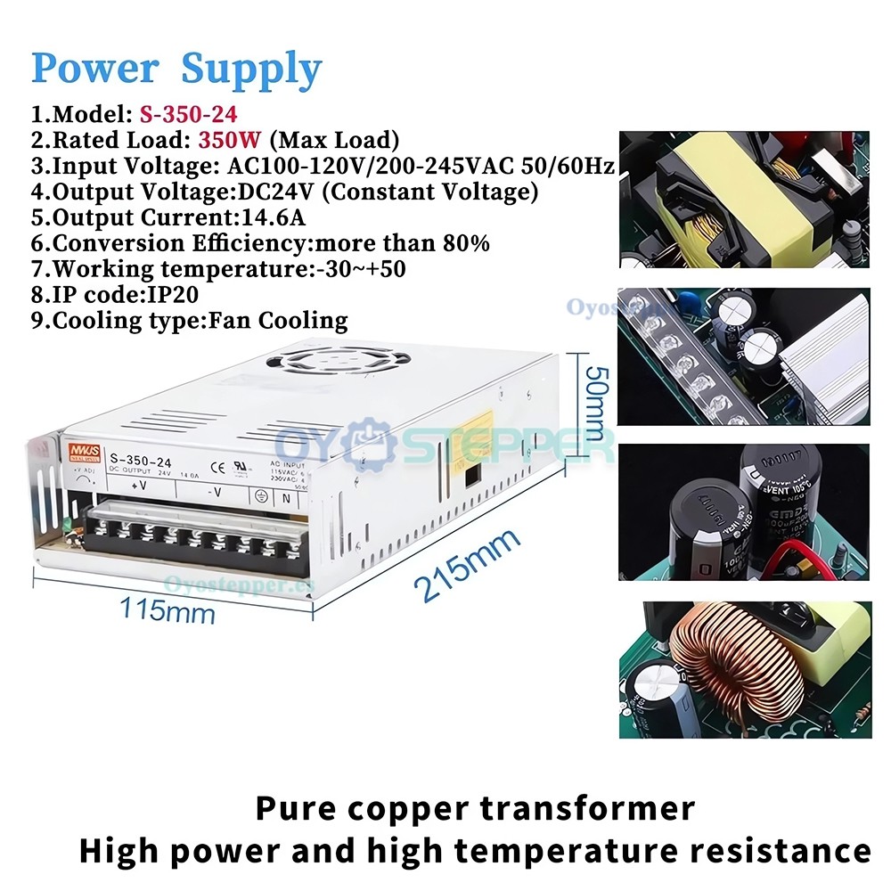 Kit CNC 3 Ejes con Motor Paso a Paso Nema 23 1.8&deg; 3Nm 2 Fases, Controlador y Fuente de Alimentaci&oacute;n
